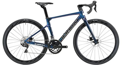 KABON Rennrad Carbon, Rennrad Herren 700c Rahmen,Gabel und Sattelstütze Lenker mit Shimano 105 R7000 22 Gänge Fahrrad Carbon rennrad für Herren Damen (Chamäleon Blau, 58cm)