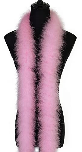 2 Yards 50G Fluffy Marabou Light pink Feather Boa for DIY Craft Sewing Trim Home Wedding Party Christmas Decoration