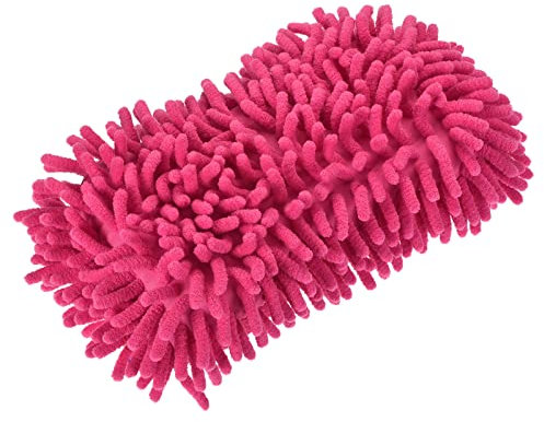 QUARKZMAN Guanti Ciniglia Lavaggio Microfibra Spugna Lavaggio Guanti Secco Spolverino per Pulizia Quotidiana, Rosa