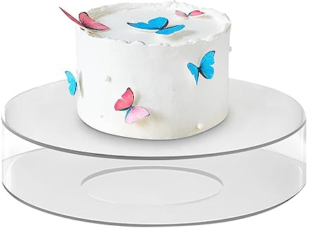 Huasean Piano per Torta Rotondo,Divisore per Torta cilindrico Decorativo Trasparente con Riser - Piedistallo Decorativo Rotondo per Dessert per Matrimonio, Fidanzamento, Amici, Festa, Giorno
