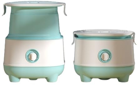 Lavatrice portatile pieghevole e compatta Mini Washer per vestiti di neonati e bambini Semiautomatica 220V,Green