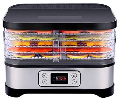 Déshydrateurs Séchoir Déshydratant de légumes et de fruits Déshydratation électrique domestique Machine séchée électrique 5 couches Sèche-aliments DIY Facile à ranger et à nettoyer (Digital E) (D