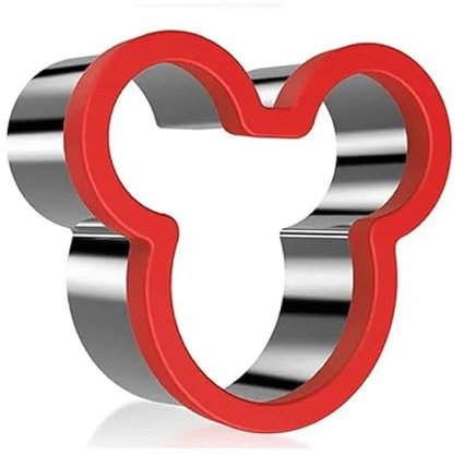 CHEFZOCO Cortador de sándwich, Molde de sándwich de Mickey, Troquelador sándwich Mickey, molde cortador de galletas antiadherente, Plástico y acero inoxidable, 10x10 cm, Diseño Mickey