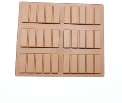 Selecto Bake Silicone Chocolate Bar Sweet 6 Cell 5 Section Candy Moulds, Jelly Rectangle Baking Silicon Bakeware Mold Shape Soap Wax Flexible Baking Mould