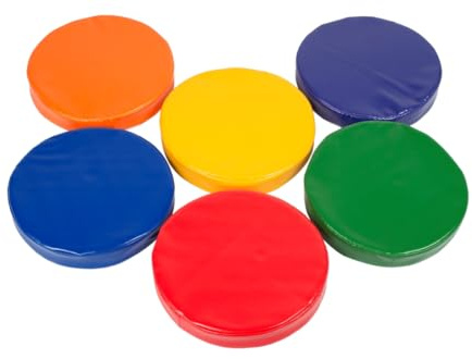 ATC Handels GmbH Balance Tonstufen – 6er Set farbenfrohe Trittpads mit Geräuscheffekt, rutschfest & stoßabsorbierend, für Gleichgewichtstraining & Motorik, Indoor & Outdoor geeignet