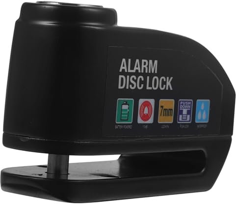 BUGUUYO 1 Satz Scheibenbremsbelagsperre Elektroroller Mit Sitz Fahrradschloss Lenkradschloss Diebstahlsicherung Sperren Lenkradsperre Alarmscheibenbremse Black Aluminiumlegierung