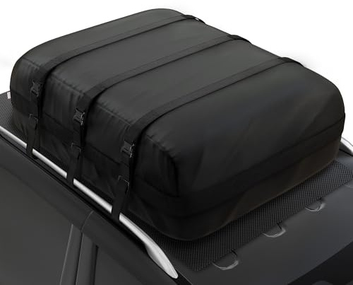 iBirdie Roof Rack Cargo Carrier 36.4 Cubic Feet, XXL Soft-Shell Rooftop Cargo Box, Waterproof Heavy Duty 1200D for Car with/Without Roof Rack, Includes Anti-Slip Mat, Door Hooks, 56x45x25 inches