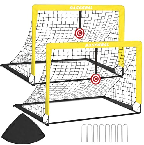 Portería de Fútbol, 2 en 1 Pop Up Plegable Porterias de Futbol Jardín, con Bolsa de Transporte, Red y Objetivo de Diana, Ideal para Juegos Interior y Exterior-120x90x90CM
