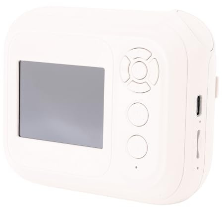 Appareil Photo Numérique à imprimé instantané, 48MP 1080p HD Camera Mignon avec des Fonctions de Jeu MP3, Papier d'impression, Caméra de Voyage Portable Jouet (Beige)