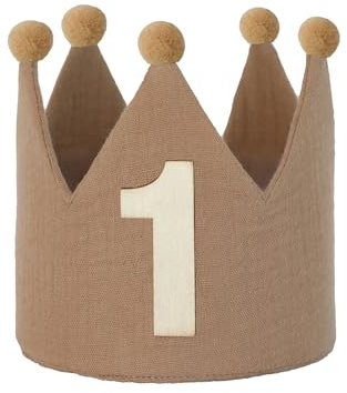 DCJHFJ Handmade Crown Hat 1st Birthday For Baby Boy Girl First Birthday Party Decoration 1st Brown Headband