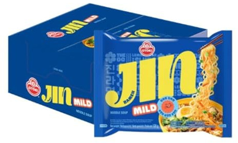 OTOKI Jin Ramen | 120g x 20er Box Ramen | Koreanische Instantnudeln zum Kochen | Würzige milde Ramyeon-Suppe | Ideal für Gastronomie, Familien oder Vorrat (20er, Mild)
