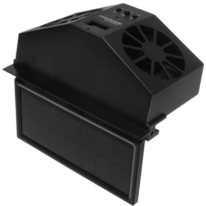 FONDOTIN Solar Car Exhaust Fan Solar Powered Vehicle Window Fan for Car Cooling Double Outlets Air Circulation