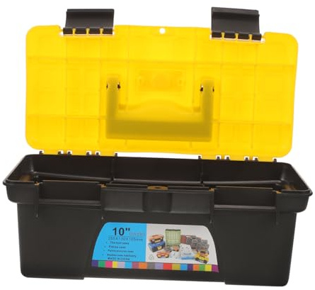 iplusmile Boîte à Outils Grande Capacité Mallette de Transport pour Électricien en Plastique Rigide Boîte à Outils Portative pour Réparations à Domicile