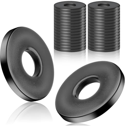 Exbrith 30 Piezas Arandelas M8 Negro Acero Inoxidable, A2 V2A Arandelas, Arandela de Carrocería Negra, para Conexiones Eléctricas, Reparaciones Domésticas y Automóviles, Equipos Mecánicos (M8 x 24mm)