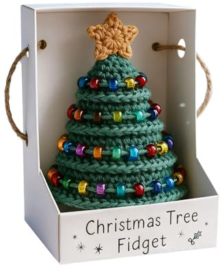 D iy uncinetto kit albero di Natale - decorazione a maglia 10x8x8cm con perline | Set di maglieria decorazione degli alberi con istruzioni, vacanze invernali natalizi fai -da -te artigiani adulti prin