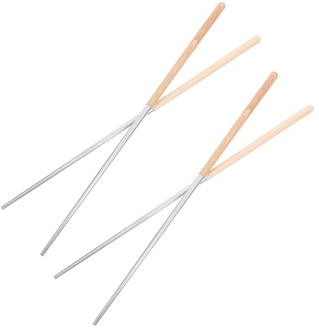 SMASOLO 2 Paia Bacchette Lunghe per Cucinare Bacchette Cinesi di Legno per Pentola Calda per Barbecue e Campeggio