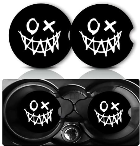2Pack Devil Theme Car Cup Holder Coaster,Funny Gifts for Women Men,Vehicle Interior Drink Mat Reusable Neoprene Car Coasters for Cup Holders Decor,Devil Themes Automotive Interior Accessories