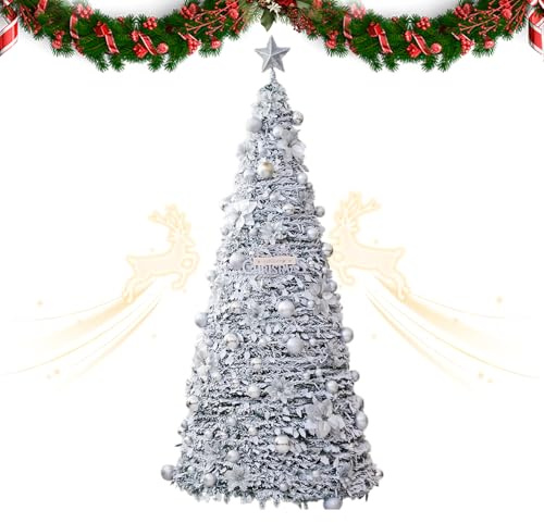 Faux sapin de Noël - PPVC ABS PE 1,65 m Décorations artificielles réutilisables pliables | Sapin de Noël décoré pour Thanksgiving, vacances, anniversaire, bureau, maison, chambre, N