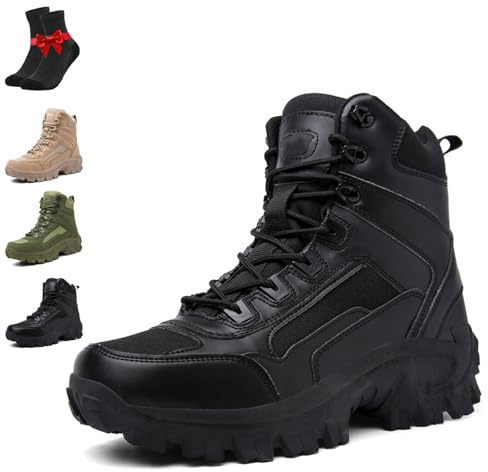 Stövlar - Ortopediskt stöd for män Halkfritt vattentätt dragkedja på sidan, Halkskydd for män(Black,39 EU)