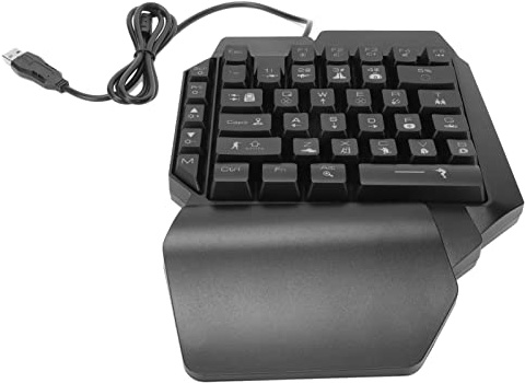 BAFOVY Einhändige Gaming-Tastatur, Ergonomische -Gaming-Tastatur mit RGB-Hintergrundbeleuchtung für PC-Gamer und Laptops