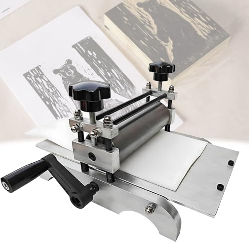 Manuelle Graviermaschine, kleine Desktop-Druckmaschine mit einstellbarer Walzenhöhe, Laminieren, ideal for Tiefdruck und Relief, gestochen scharfe künstlerische Drucke