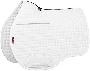 LeMieux General Purpose Cotton Square Saddle Pad - English Saddle Pads for Horses - Equestrian Riding Equipment and Accessories (White - Large)