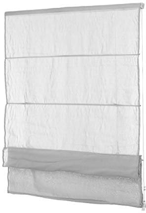 Ventanara® Raffrollo ohne Bohren tageslicht Raffgardine Faltvorhang Montage ohne Bohren inklusive Klemmträger (100 x 130 cm, Grau Blickdicht)