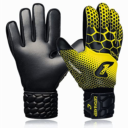 CATCH & KEEP Gants de Foot Enfant Kralle Junior Pro 3.0 - Gants de Gardien de But de Football Professionnels pour Enfants - Falcon Grip ultrarésistant - Gant Football Enfant Forme optimale
