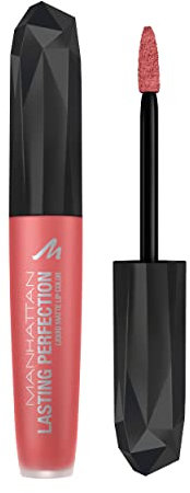 Manhattan Lasting Perfection Liquid Matte Lip Color, Fb. 350 Coral Sass, flüssiger Lippenstift, ultra-matt, 5,5 ml