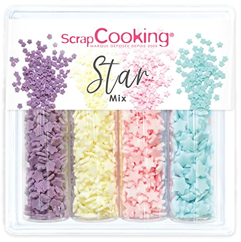 ScrapCooking - Décors Sucrés Star Mix 52g - Décorations Etoiles Pâtisserie, Desserts, Gâteaux, Biscuits, Cupcakes, Anniversaires