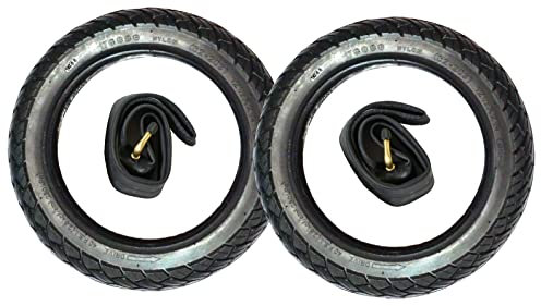 2X Set 12 Reifen 62-203 = 12 1/2 x 2 1/4 CBK-MS® + Schlauch mit 45° Winkel Autoventil Fahrrad Anhänger Kinderwagen Roller Dreirad