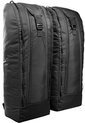 Tasmanian Tiger TT Front-Side Pouch 16 Set 23L Rucksack-Zusatztaschen 2er Set verwendbar mit TT Base Carrier, Gesamt-Volumen 46L, Schwarz