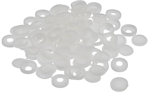 sourcing map 100Pcs 5mm Hinged Screw Cover Caps Plastic Fold Screw Snap Covers Washer Flip Screw Protection Cover for M3 M4 M5 Screws, Light Gray
