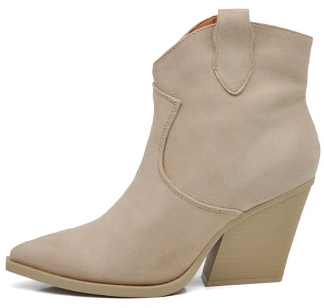 IF Fashion Scarpe da Donna Stivali Stivaletti Cowboy Western Camperos Texani Etnici 662-1 beige N.40