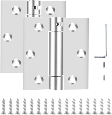 Selbstschließendes Türscharnier, 7,6 cm, automatisch schließendes Federscharnier mit verstellbarer Spannung, verdickter 304 Edelstahl, robuste Türscharniere, 7,6 cm, mit Montage-Schraubendreher, 2