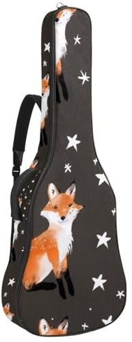 Eslifey Tasche für Akustikgitarre, blaue Schwertlilien, Kunstmalerei, verstellbarer Schultergurt, Gitarrenkoffer, Gigbag 101,6 cm, 104,7 cm, 106,7, Farbe 4, 42.9x16.9x4.7 in