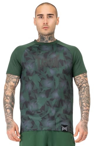 Tapout Funktionströja för män, normal passform, träning, grafiskt Tee, Grön/svart, L