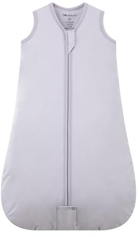 Mosebears Baby Schlafsack Winter 2.5 Tog,100% Baumwolle Baby Winterschlafsack für Babys 0-24 Monate(Light Grey,0-6 Monate)