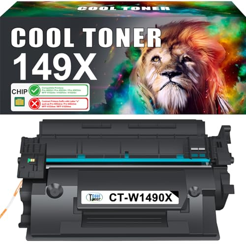 Cool Toner 149X (Mit Chip) Kompatible für HP LaserJet Pro 4002dn Toner 4002dw 4002d 4002 MFP 4102fdw 4102dw 4102fdn 4102 149X 149A W1490X W1490A - Schwarz, 1er-Pack