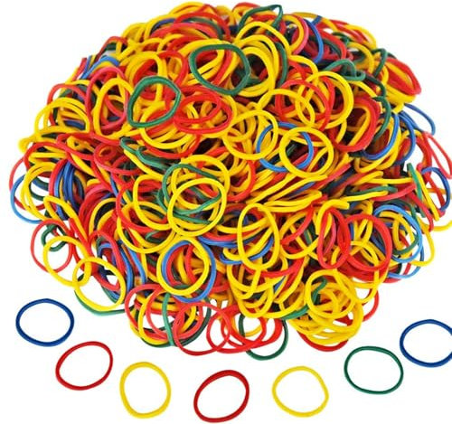 Werownsgso 1000 elastici per capelli, ufficio, casa, materiale scolastico (colorati)