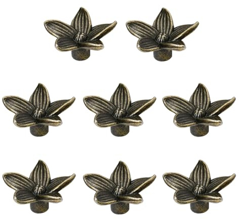 KASESSS 8 Stück Knöpfe für Schränke, 28mm Möbelknöpfe Vintage, Knauf für Schrank Blumen, Schrankknöpfe Vintage mit 8 Schrauben, Türknöpfe, Schubladenknöpfe, Türknauf Schrank für Möbel, Kleiderschrank