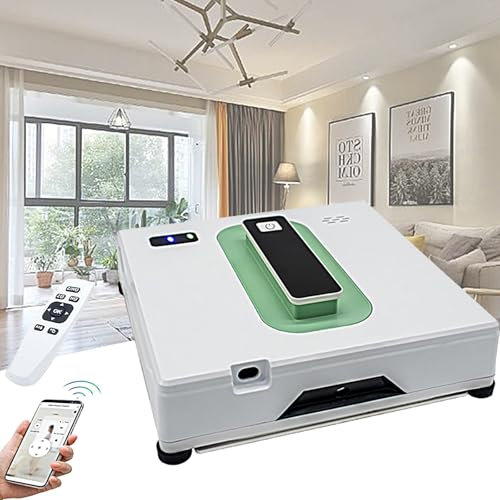 Automatic Window Cleaning Robot, Automatic Window Cleaner Machine with Dual Water Spray, 2800pa Suction Power | Anti-Falling | Edge Detection | App Control, Suitable