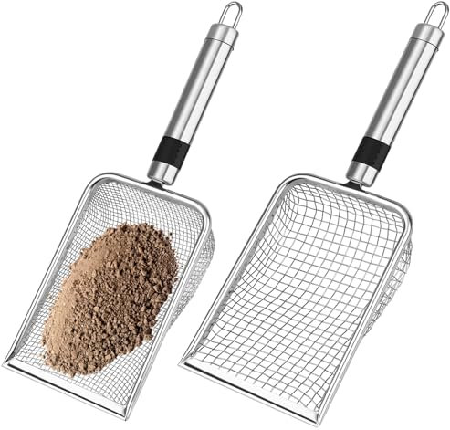 Windspeed Soil Sifter For Gardening, 2 Pack Sand Soil Compost Sifter for Gardening with Handle, 2.8 mm/ 5 mm Mesh Sieve for Rocks