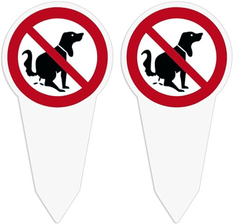 BOULESENM 2 PCS Steckschilder Kein Hundeklo, Kein Hundeklo Schild mit Erdspieß, Schild Hunde Kacken Verboten,Steckschild Hier ist kéin Hundéklo, 30,75 x 15 cm, 2,7 mm Starkes PVC