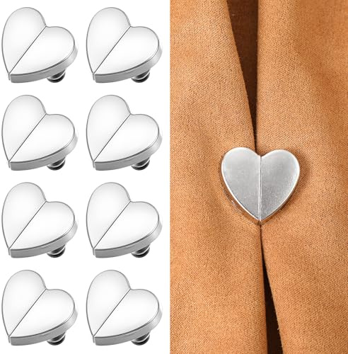 Hpmjz 8 Pairs Heart-Shaped Magnetic Curtain Closure Shaped Drapery Magnetic Curtain Holder Clip Decorative Detachable Buckle Double Sided Magnets for Closed Prevent Light Leaking Bedroom