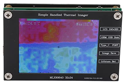 Yechiry Termocamera, Fotocamera Digitale a Infrarossi con Portata -40 a 300 °C, Termocamera Portatile con Schermo LCD 2,8 Pollici, Ricarica USB C per Misurazione della Temperatura Senza