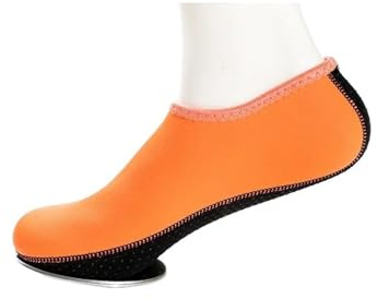 HWJFDC vattentäta strumpor män strand aqua strumpor kvinnor barn simning vatten sport barfota sneakers gym yoga fitness dans surfing dykning snorkling skor (orange, (39–41))