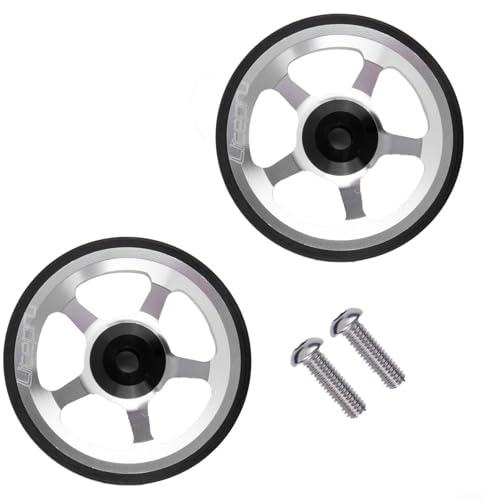 Honseadek Aluminum Alloy Easy Wheel with M6 Bolt for Folding For Bike Rear Rack, 60mm Diameter Lightweight For CNC AL7075 Easywheel(silver)