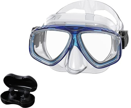 HSTWODE Sehstärke korrigierbare Freitauchmaske – 0-800 Dioptrien individuell wählbar Unisex, Tauchtraining und Wassersport, Antibeschlag & 3D Dichtdesign, für Freitauchen