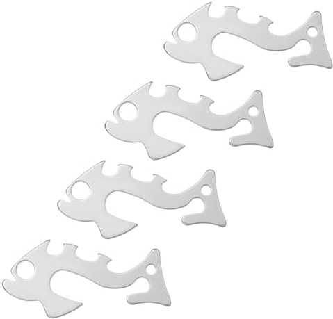Healeved Tenditore di Corda in Acciaio Inox 4 Pezzi Fibbia Antivento Portatile per Tende, Regolatore Fermacorda per Campeggio e attività Outdoor, Accessori Pratici per Fissaggio e Tensione